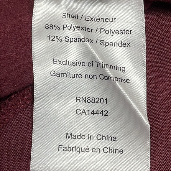 Mondetta Pullover Quarter Zip Performance Top Maroon Burgundy L - Picture 12 of 16